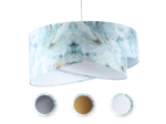  Lampa wisząca welurowa asymetria Ice, biały, złoty, srebrny