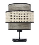 Lampka stołowa rattanowa Rotang May czarna
