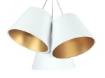 Potrójna lampa wisząca Ambrozja biało złota