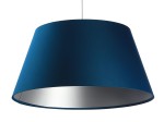  Lampa wisząca satynowy stożek Mirabel granatowo srebrny 