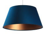  Lampa wisząca satynowy stożek Mirabel granatowo  miedziany 