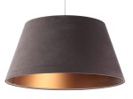 Lampa wisząca aksamit stożek Olena beż brąz miedziany 