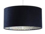 Lampa wisząca granatowa welurowa z mozaikowym wnętrzem