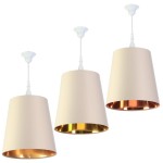 Lampa wisząca kremowa satynowa z ozdobną kolumienką, różne kolory wnętrza