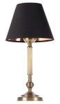 Rustykalna lampka stołowa satynowa czarna z mosiężną podstawą