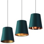 Lampa wisząca stożek zielony, 3 rodzaje złota do wyboru