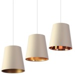 Lampa wisząca stożek kremowy, 3 rodzaje złota do wyboru