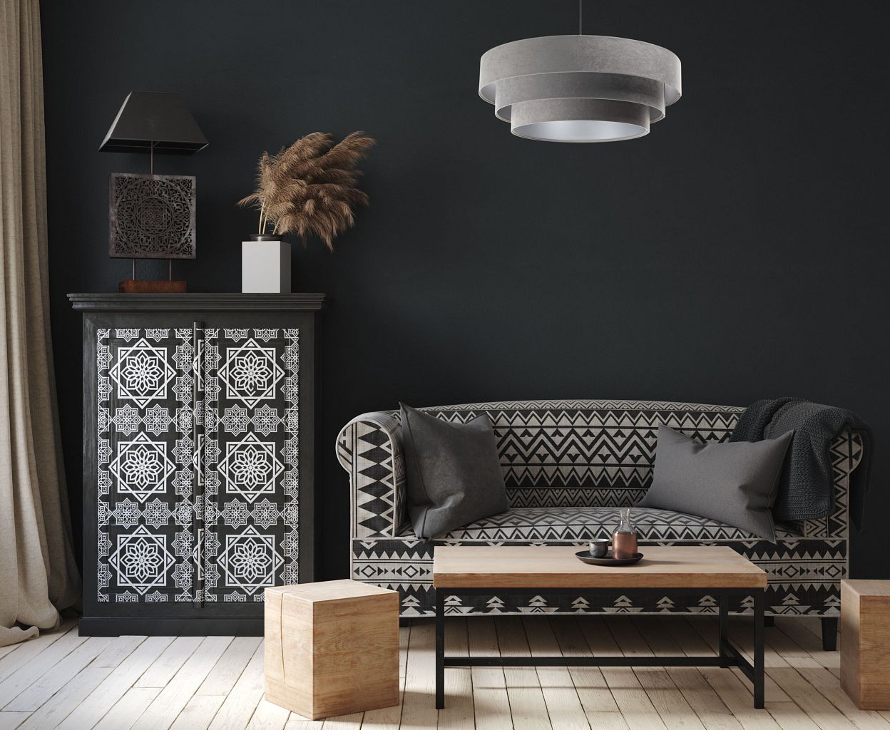 Arianna, lampa beżowo złota - aranżacja inspiracja
