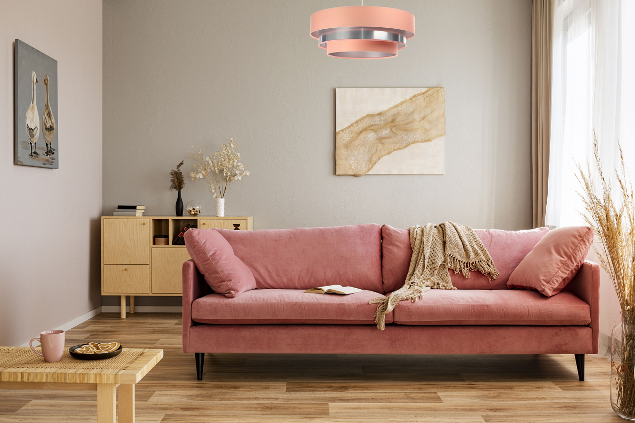 Arianna, lampa beżowo złota - aranżacja inspiracja