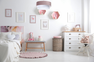 Briana, lampa beżowo złota - aranżacja inspiracja