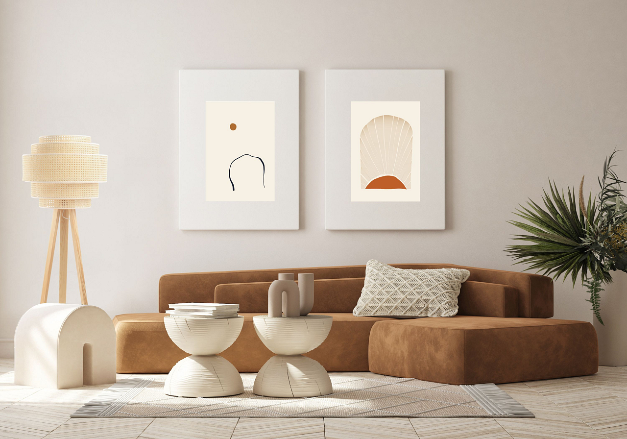 Arianna, lampa beżowo złota - aranżacja inspiracja